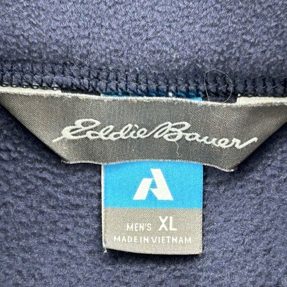 Eddie Bauer Half Zip Fleece Mens XL First Ascent Zip Pocket Blue Gray Outdoors - Picture 4 of 12